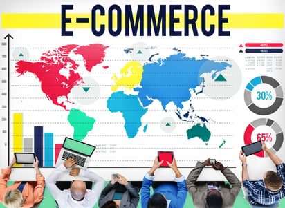 E-commerce overview of world map